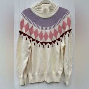 Stylish Sweater - Cream, Pink, Purple